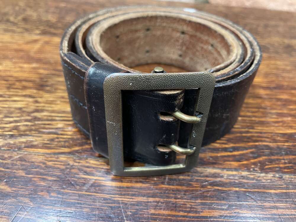 WW2 German Officers Black Leather Belt