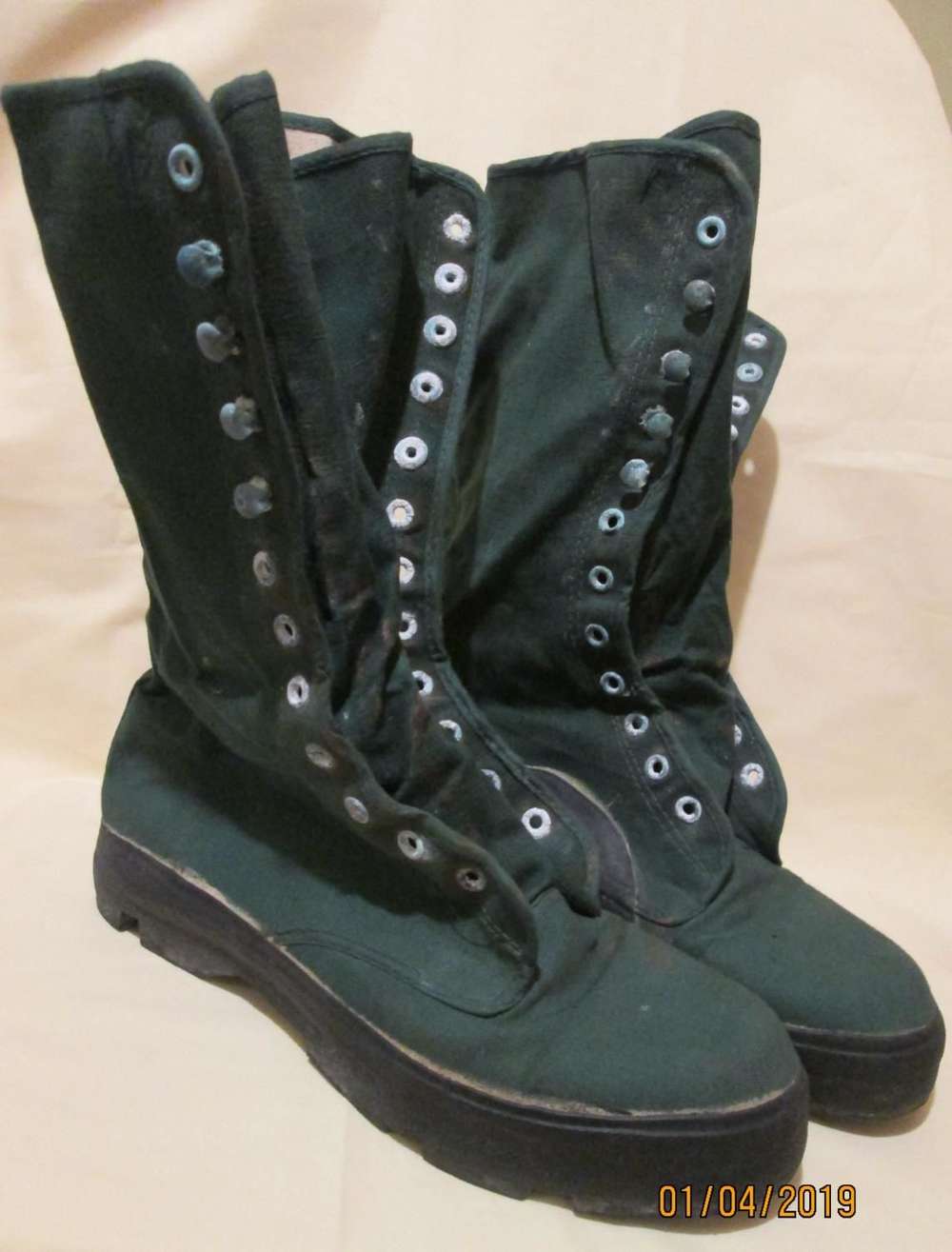 A PAIR OF UNUSUAL  PATTERN  JUNGLE BOOTS