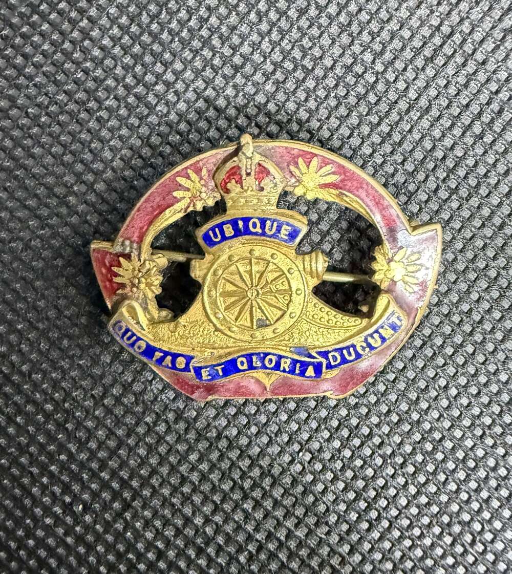 Royal Artillery Coloured Enamel Sweetheart Brooch