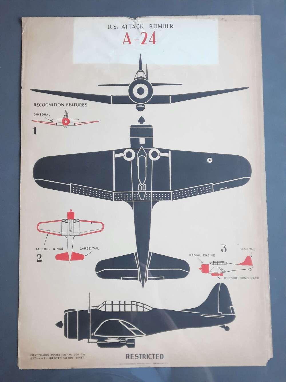 WW2 A-24 Dauntless Recognition Poster