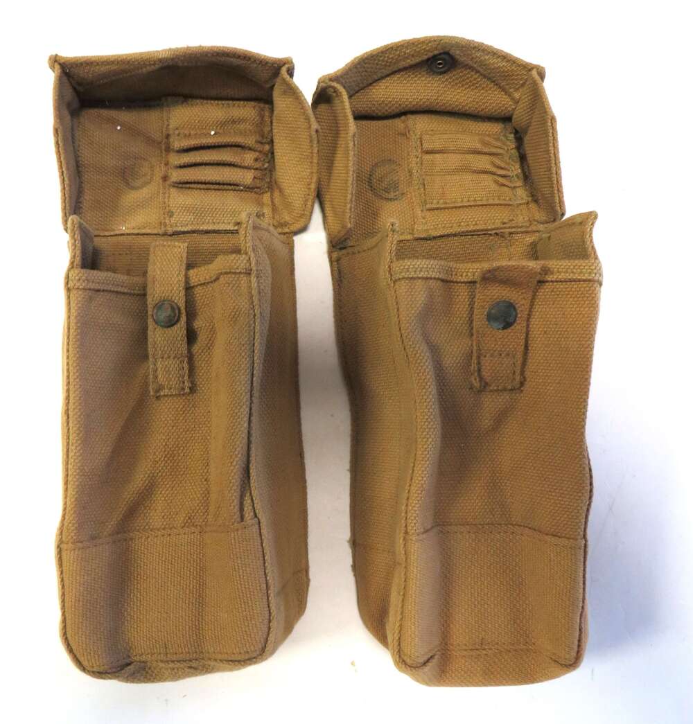 1937 Pattern 1st Type Infantry Webbing Auxiliary Pouches Dated 1940