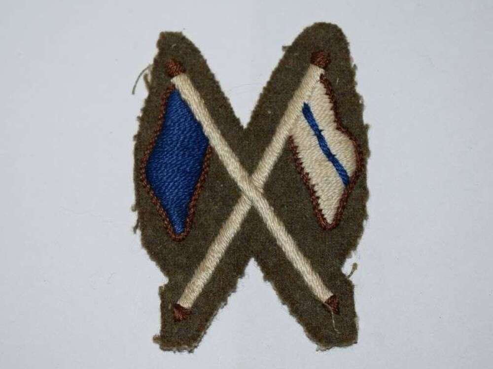 141) Interesting WW2-1950s British Army RA Signallers Flag Insignia With ID