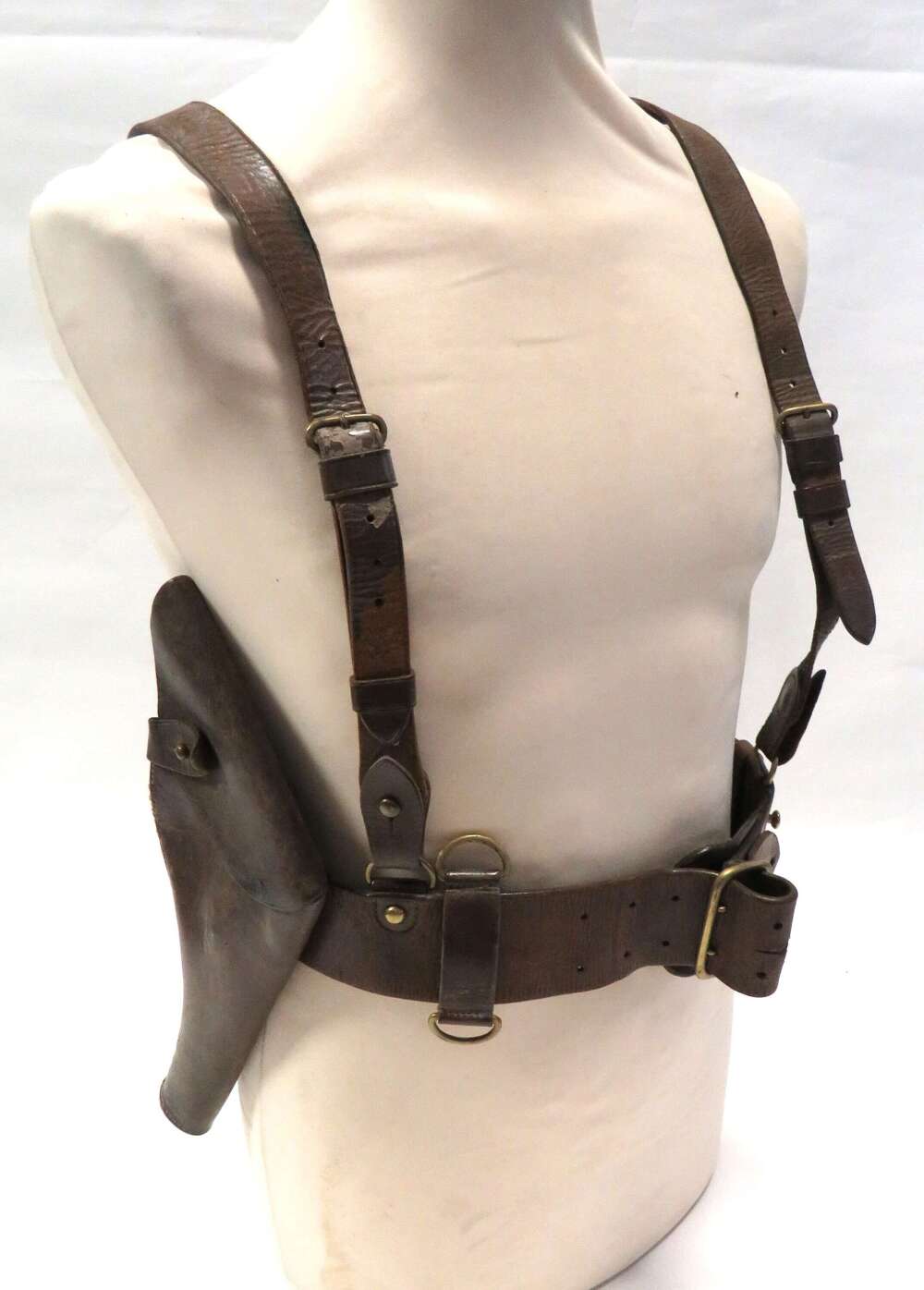 Rare WW1 Officers Sam Browne Belt and Double Shoulder Strap Set
