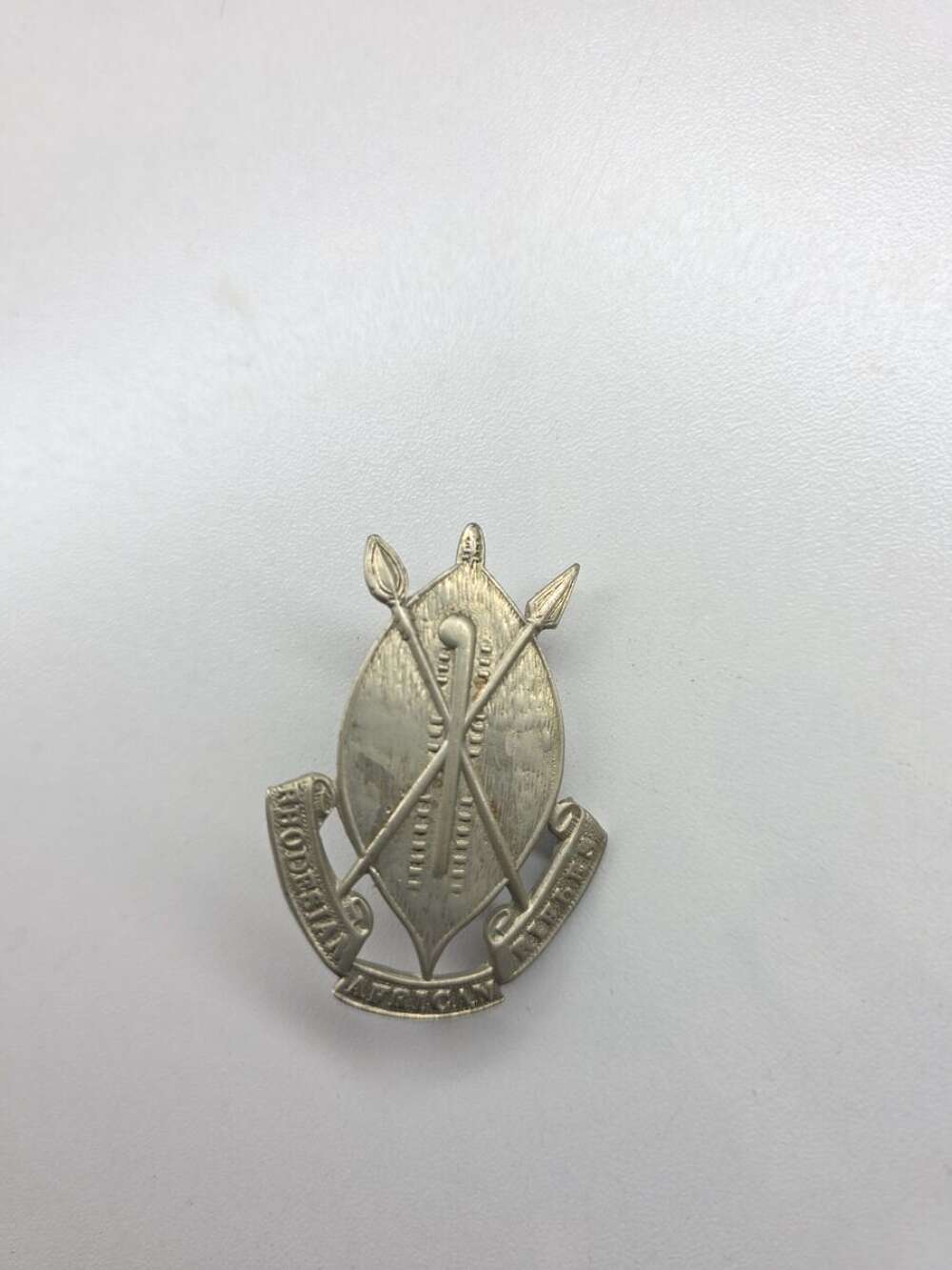 Rhodesian African Rifles Cap Badge (White Metal)