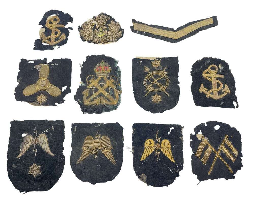 WW2 Period British Royal Navy Bullion Trade & Rank Patches Job Lot
