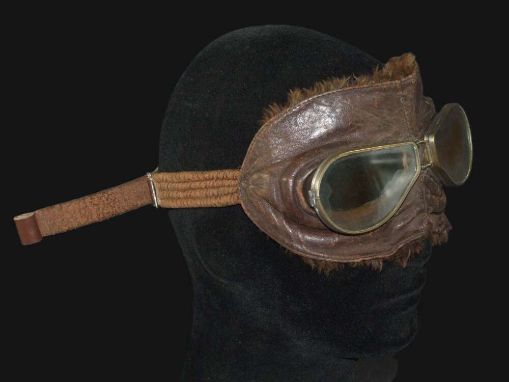 WW1 Period Flying Goggles with Later MkVa Goggles Headband.