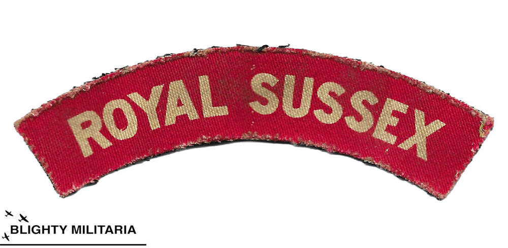 Original WW2 Royal Sussex Regiment Printed Shoulder Title