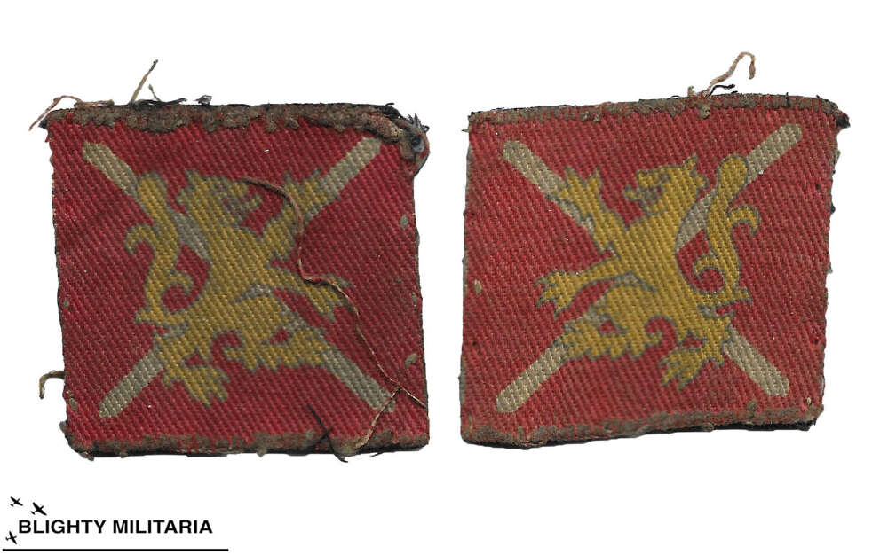 Original Pair of West Scotland District Printed Formation Badges