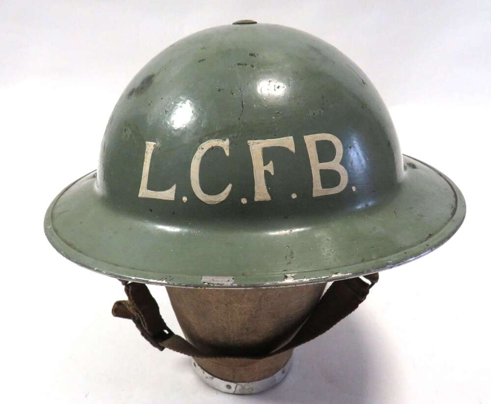Early War 1939 Dated Home Front County / Factory Fire Brigade Mk2 Steel Helmet