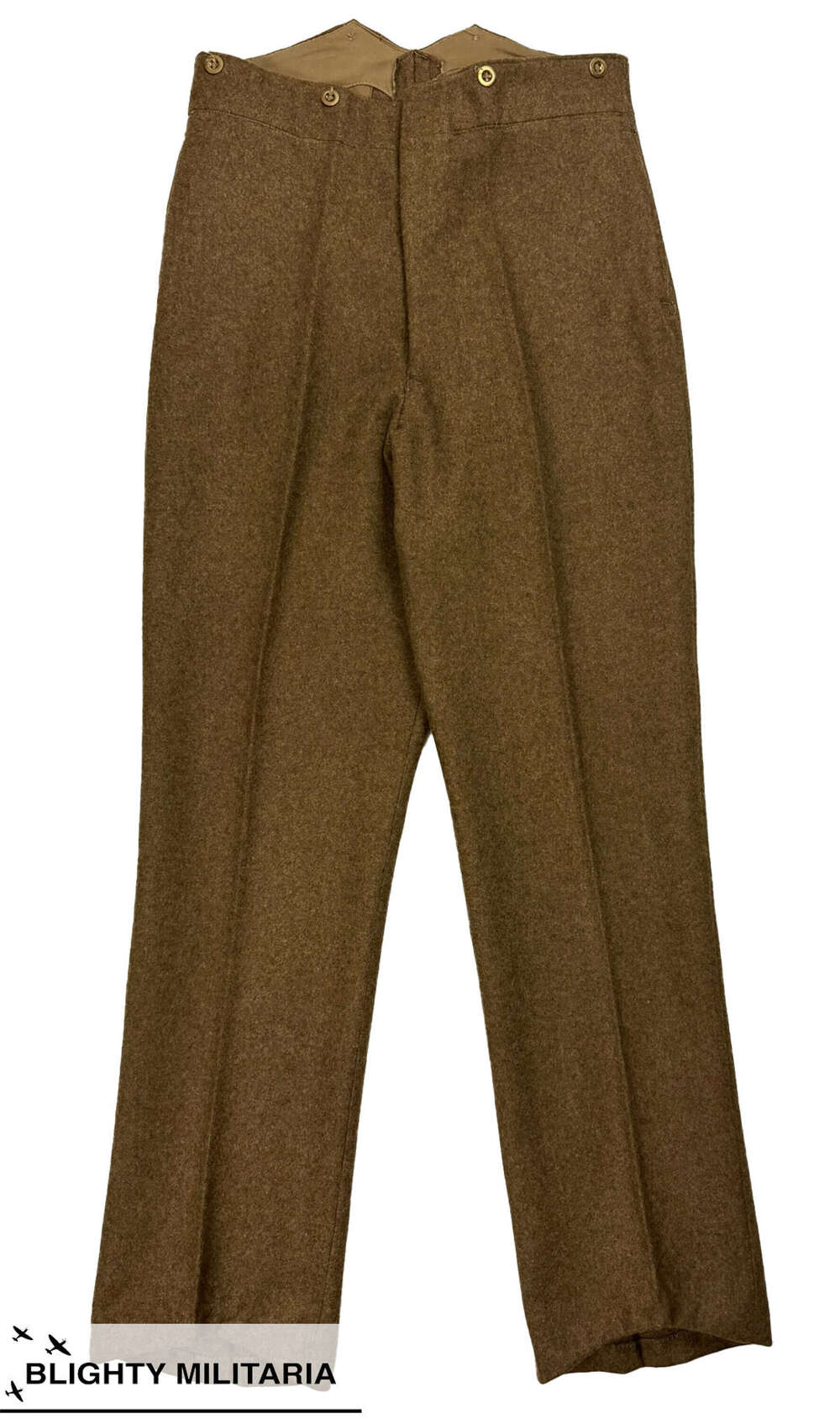 Original 1942 Dated British Army 1922 Pattern Service Dress Trousers - Size 14 34x34