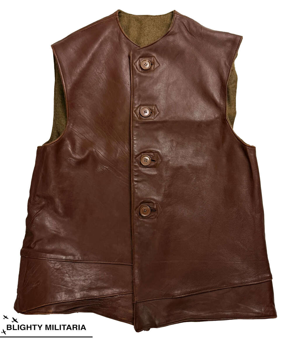 Original 1944 Dated British Army Leather Jerkin - Size 2
