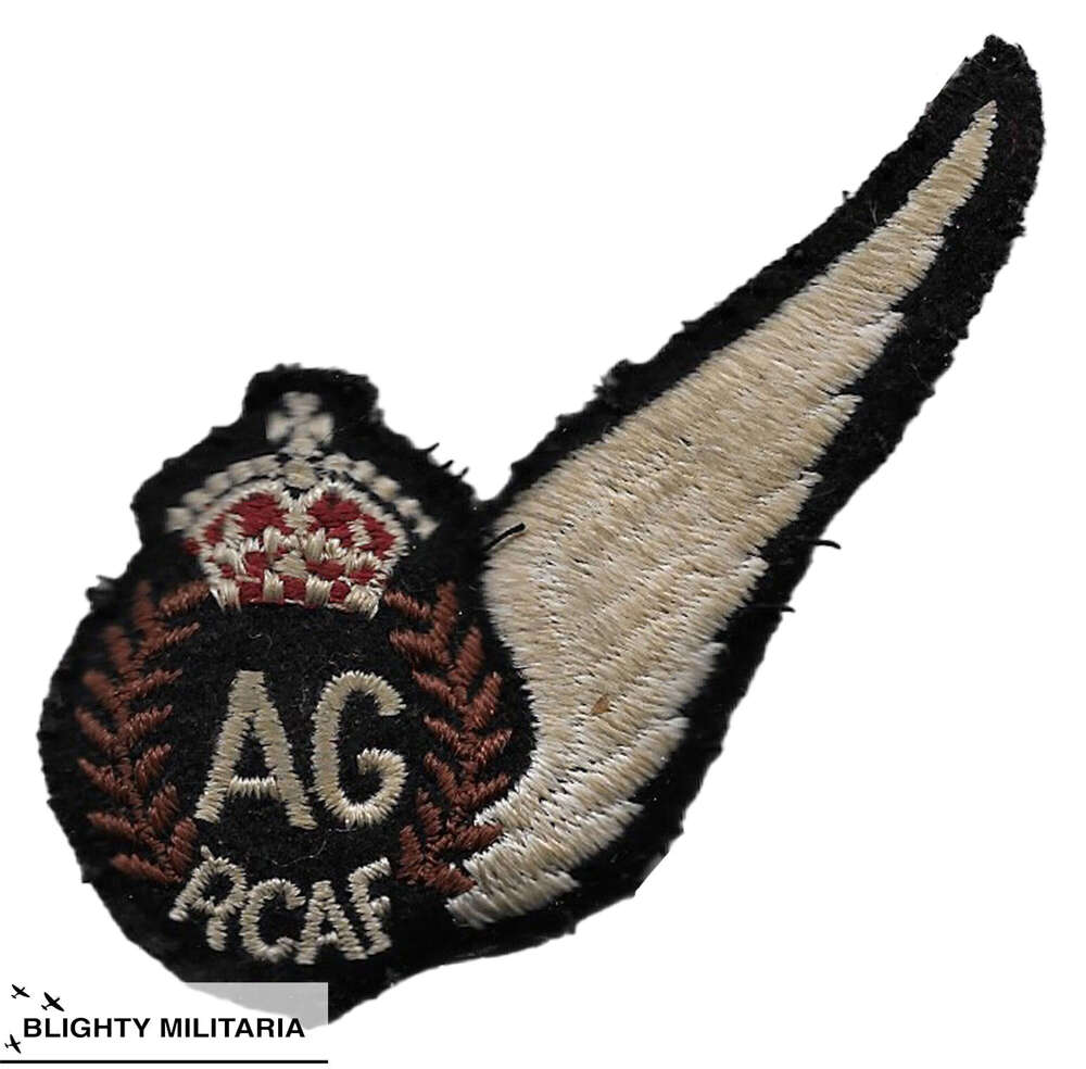 Original WW2 RCAF Air Gunner's Embroidered Brevet - Padded Pattern
