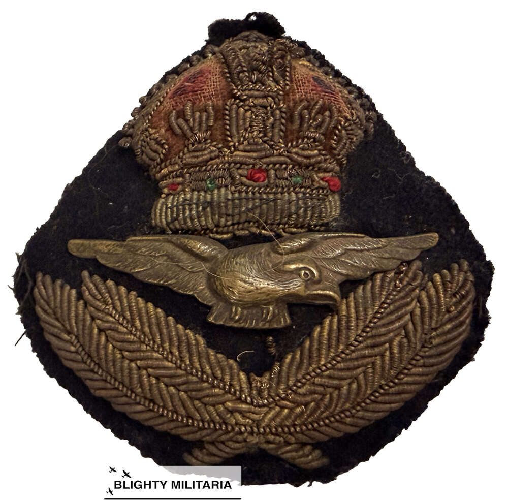 Original Pre WW2 RAF Officer&rsquo;s Cap Badge