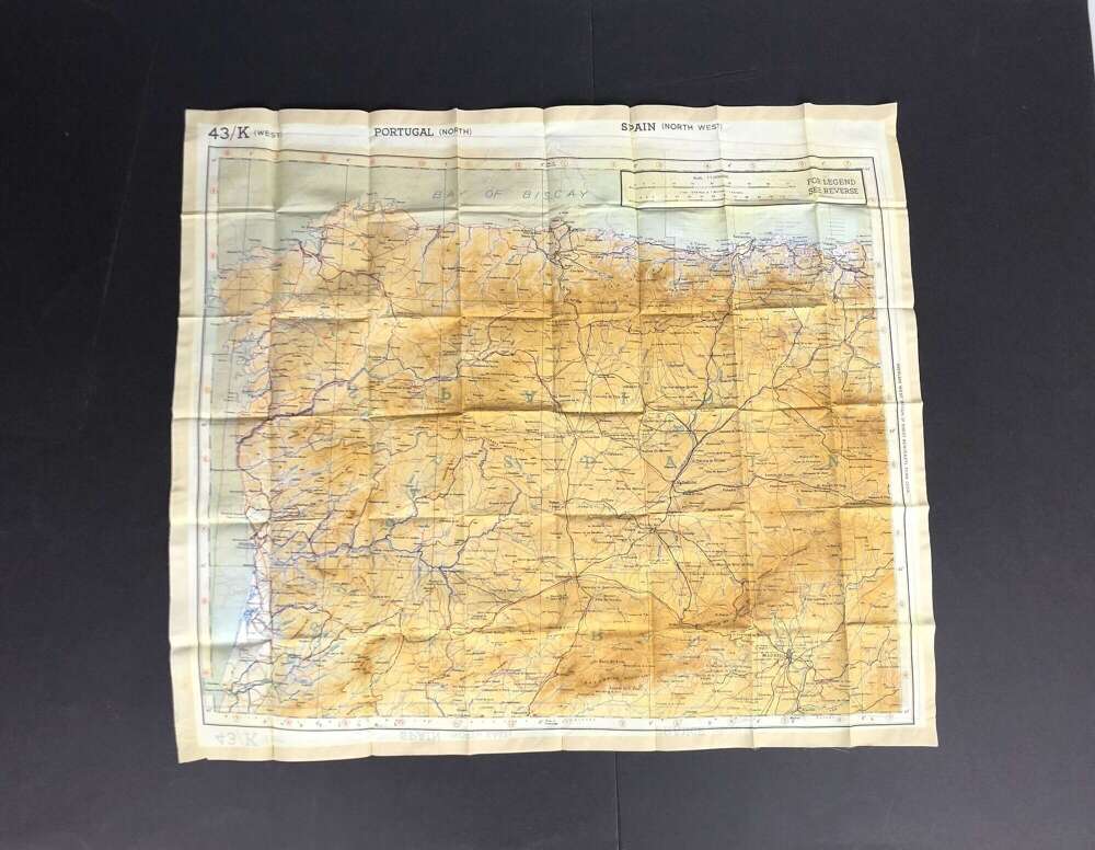 WW2 RAF Silk Escape Map Southern Europe