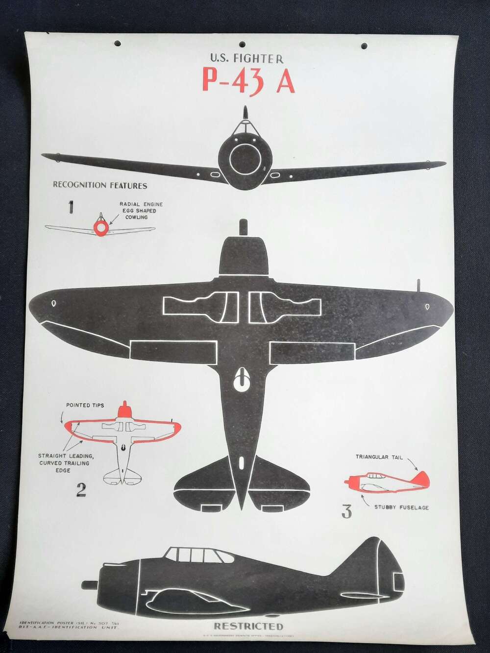 WW2 P-43A Recogntion Poster