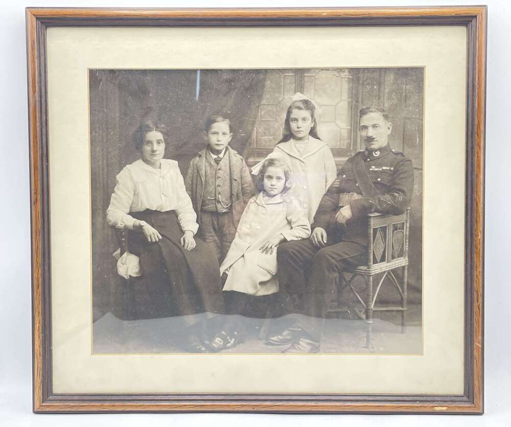 WW2 Period British Royal Marines Framed Family Photograph