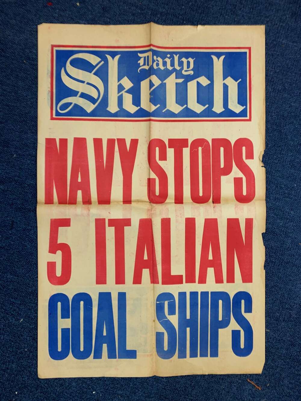 NEWSPAPER BILL ITALIAN COAL SHIPS 10th March 1940