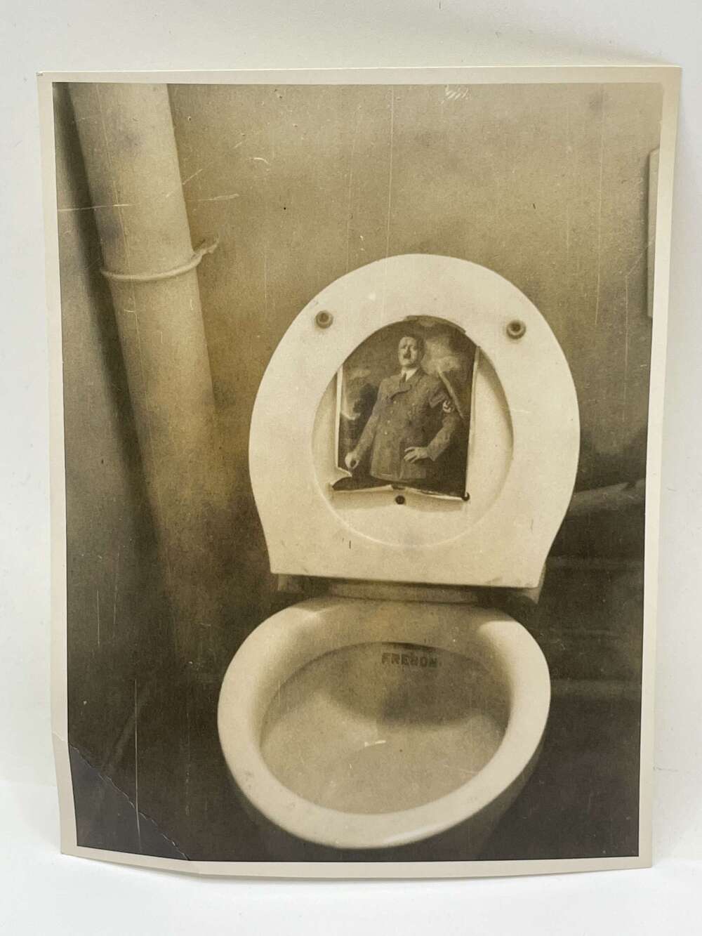 Post WW2 German Heidelberg 1948 Hitler In The Toilet Photograph