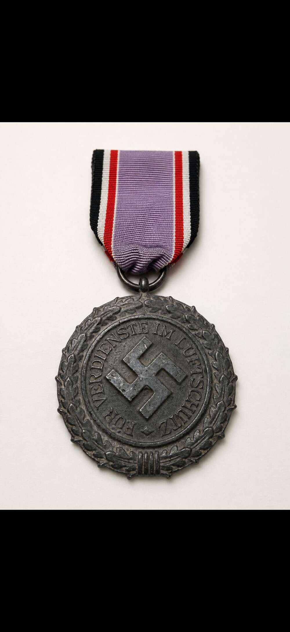 Original WW2 German Luftschutz Medal 2nd Class 1938 Air Defence Decoration With Ribbon