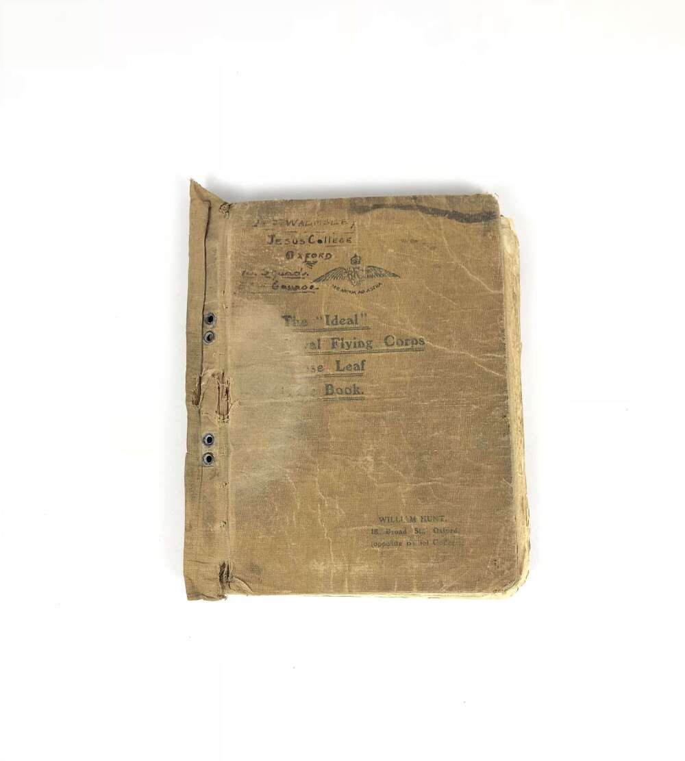 WW1 Royal Flying Corps Officer Cadet Student Note Book Engines.