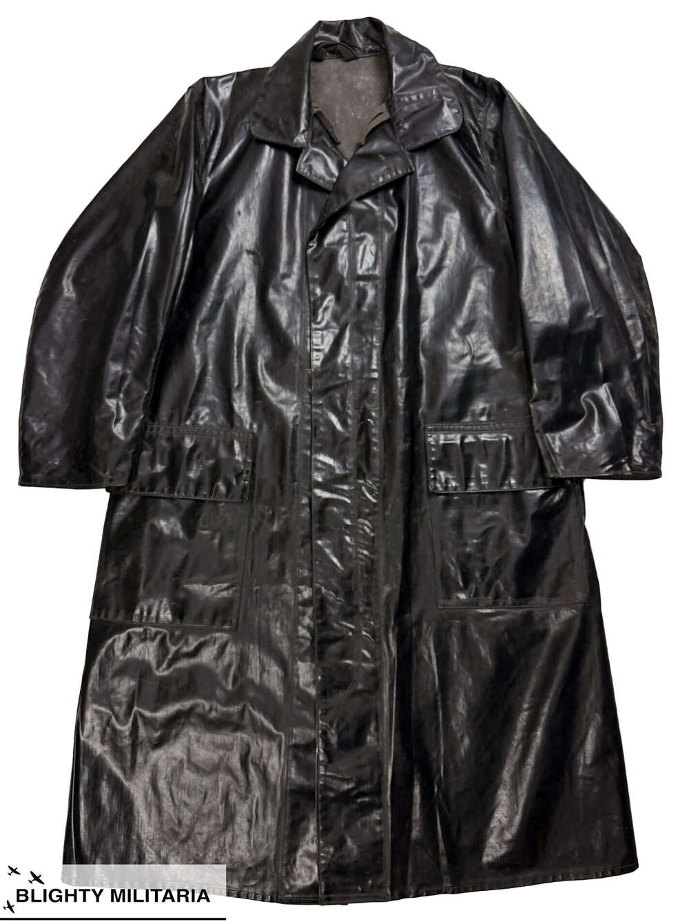 Original 1956 Dated British Royal Navy PVC Oilskin Coat - Size 5