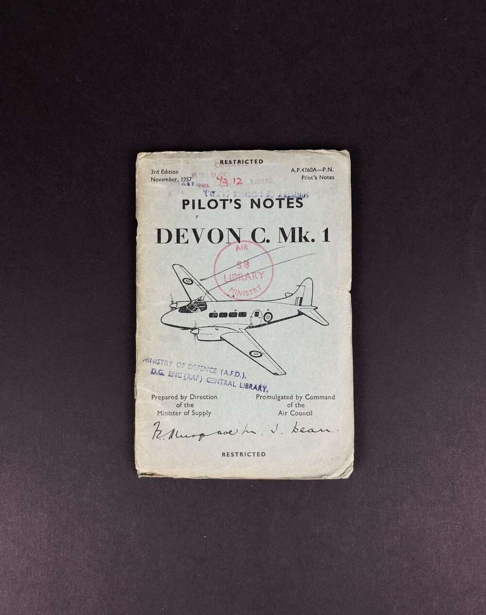 RAF Cold War Period Devon C MK1 Pilot Notes