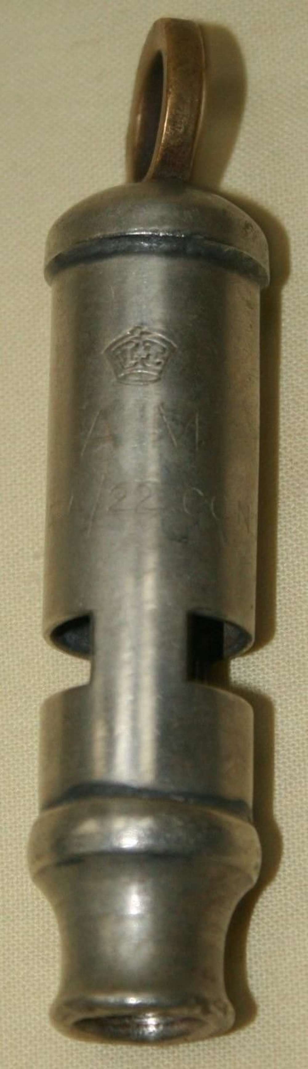 A WWII RAF AM MARKED TUBE WHISTLE