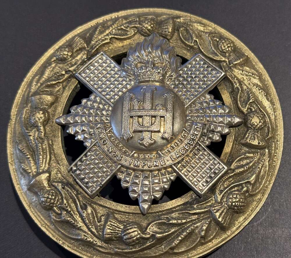 The Royal Highland Fusiliers Pipers silvered Baldrick Badge