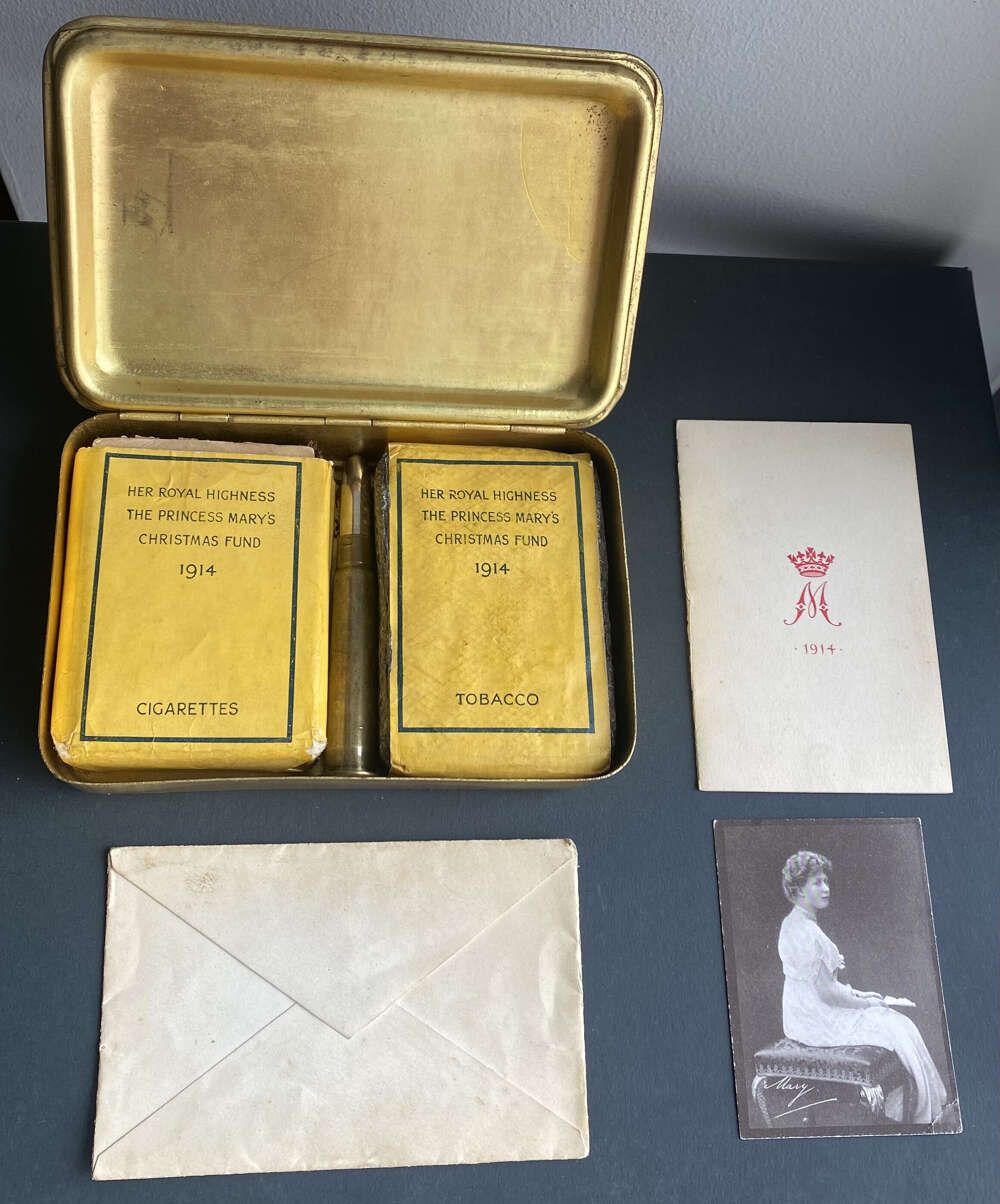 WW1 British Princess Mary 1914 Christmas Tin with Original Contents