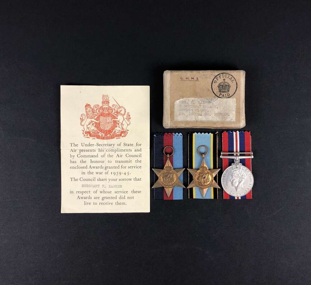 WW2 RAF 1944 Nuremberg Raid Casualty Aircrew Europe Star Medal Group.