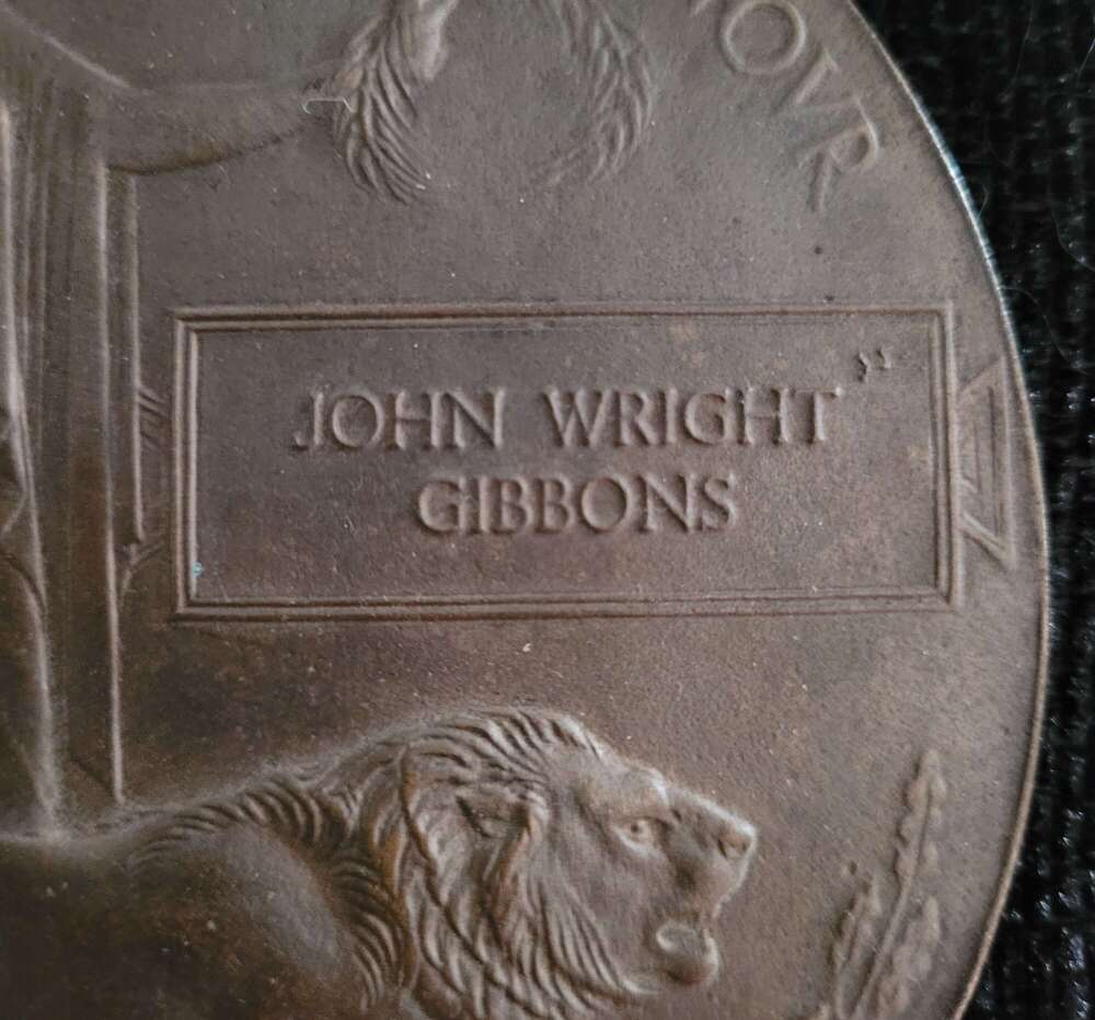 Death Plaque And British War Medal To Gibbons