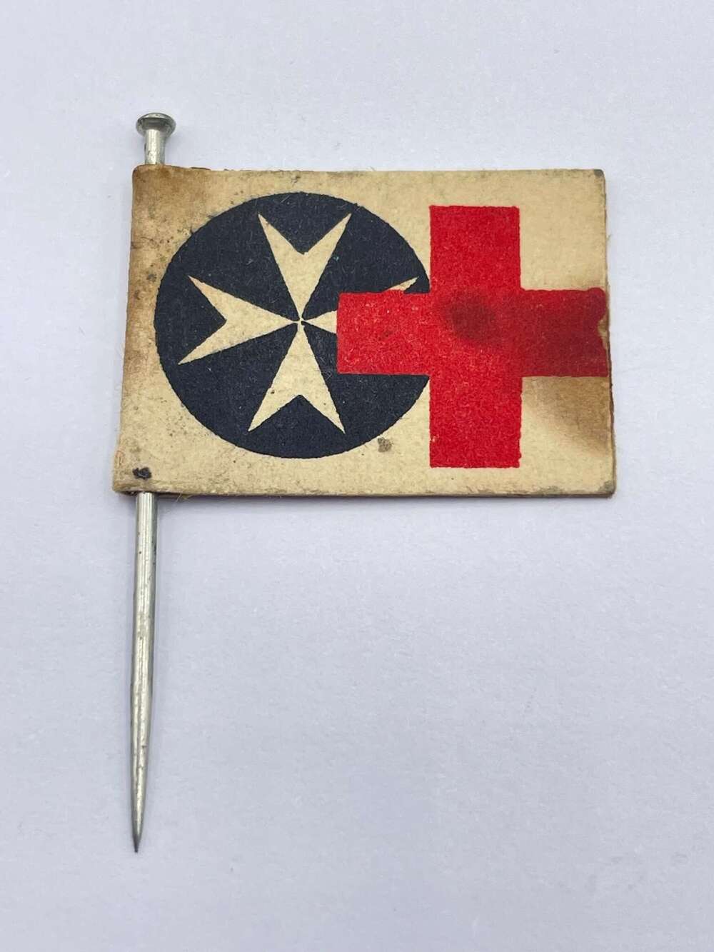 WW1 Period British St John Ambulance & Red Cross Fund Flag Pin