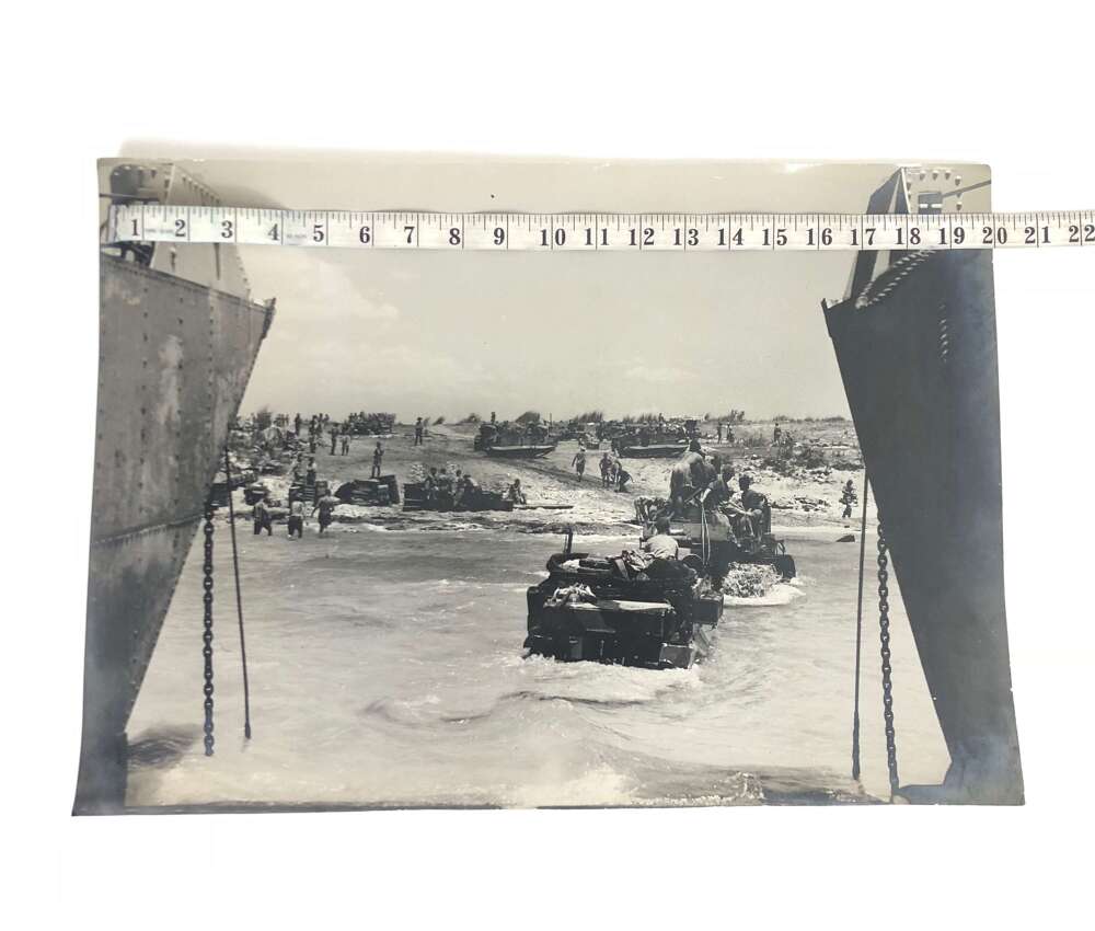 WW2 1943 Original Press Photograph Sicily Landings Very Large.