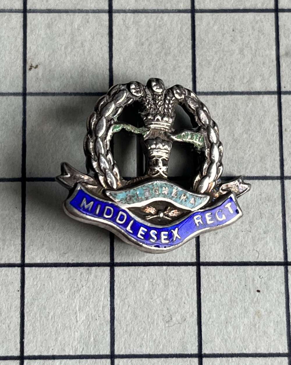 Middlesex Regiment Silver Sweetheart Brooch Badge