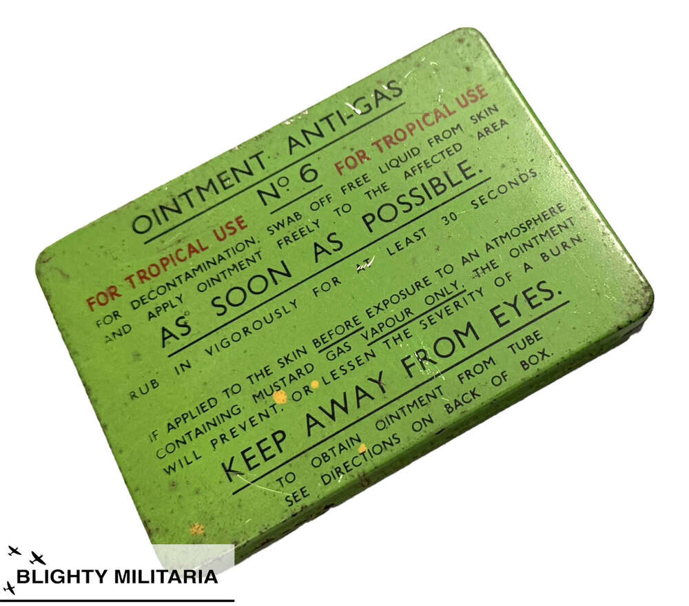Original WW2 British Anti Gas Ointment Tin No. 6