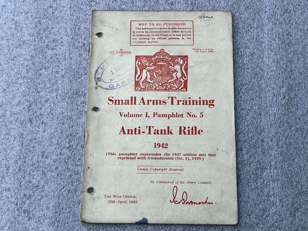 128) Excellent Original WW2 Small Arms Training Pamphlet Vol I No 5 Anti-Tank Rifle 1942