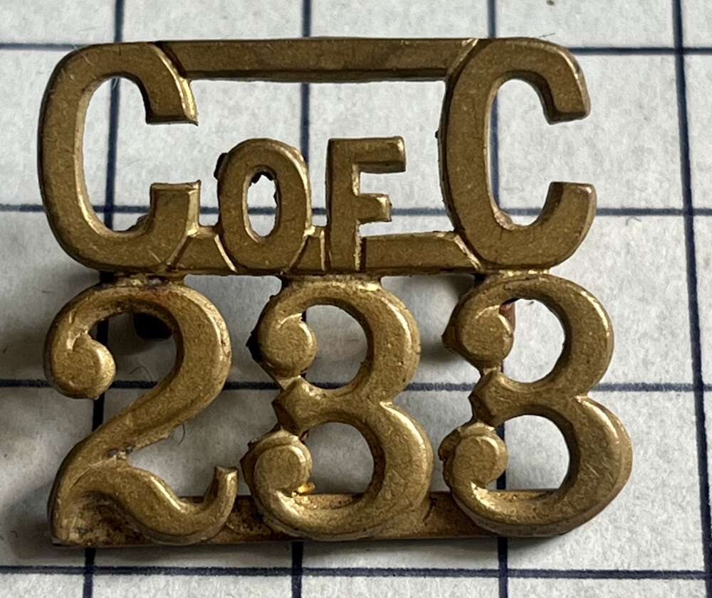 cWW2 Canadian Canada Corps of Commissionaires Shoulder Title Badge