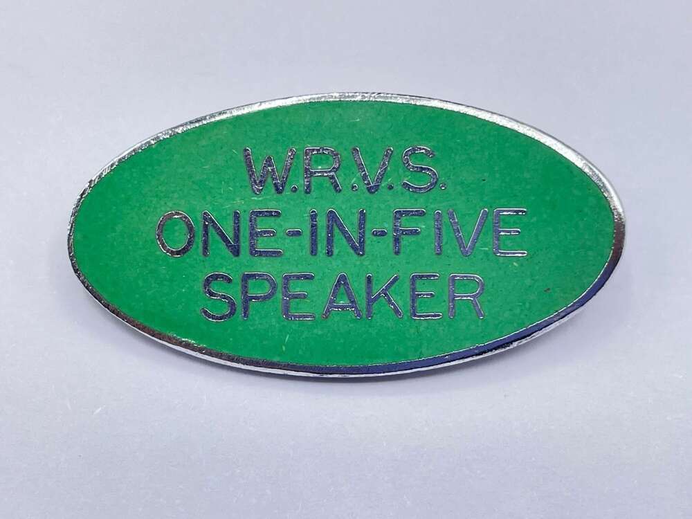 Post WW2 Women&rsquo;s Royal Voluntary Service WRVS One In Five Speaker Enamel Badge