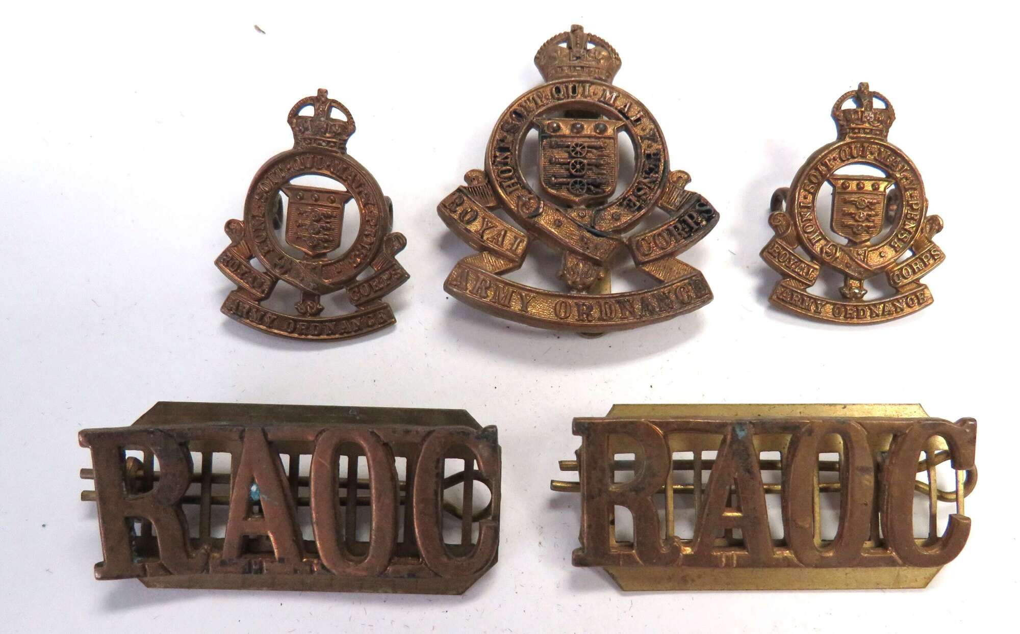 WW2 Royal Army Ordnance Corps set of Badges