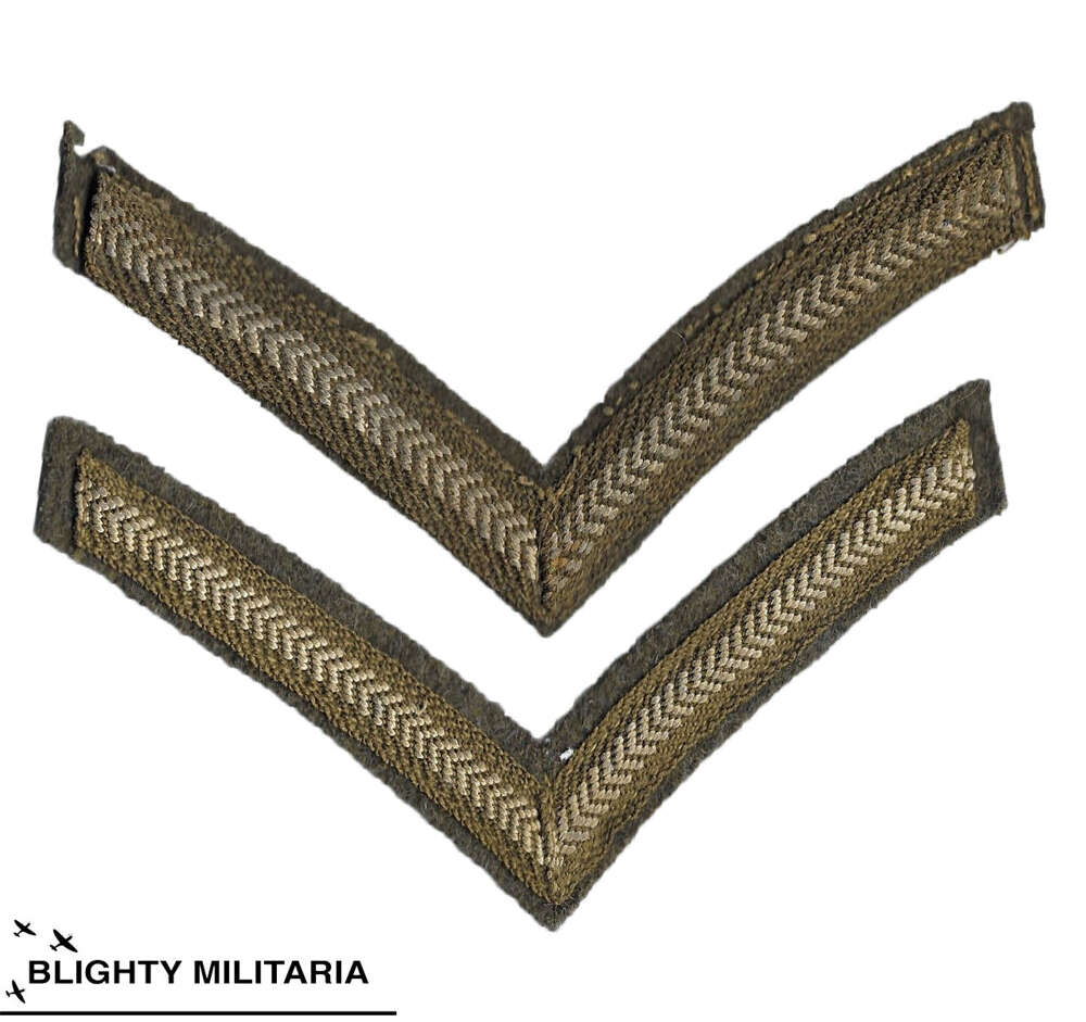 Original WW2 British Army Corporal Stripes - Home Guard