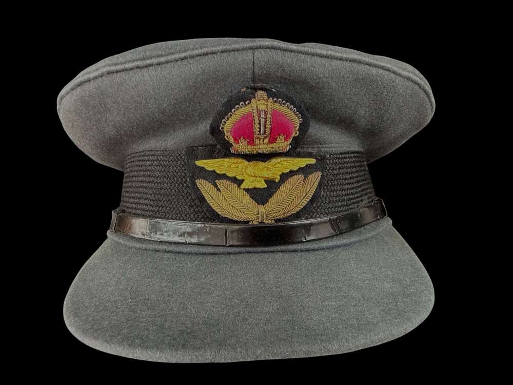 WW2 Officer's Service Dress Cap In Moleskin Material