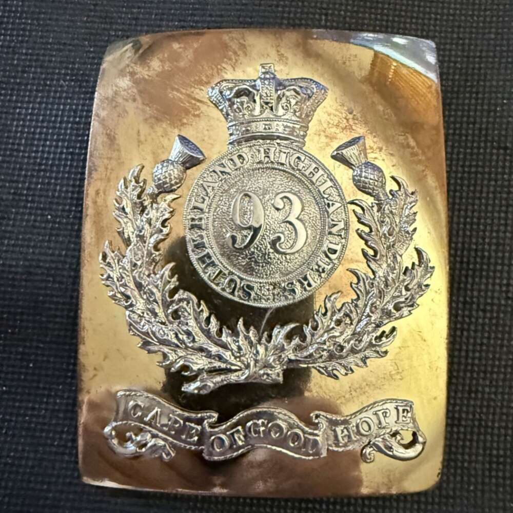 93rd Sutherland Highlanders Victorian Officers Shoulder Belt Plate-Thin Red Line Interest
