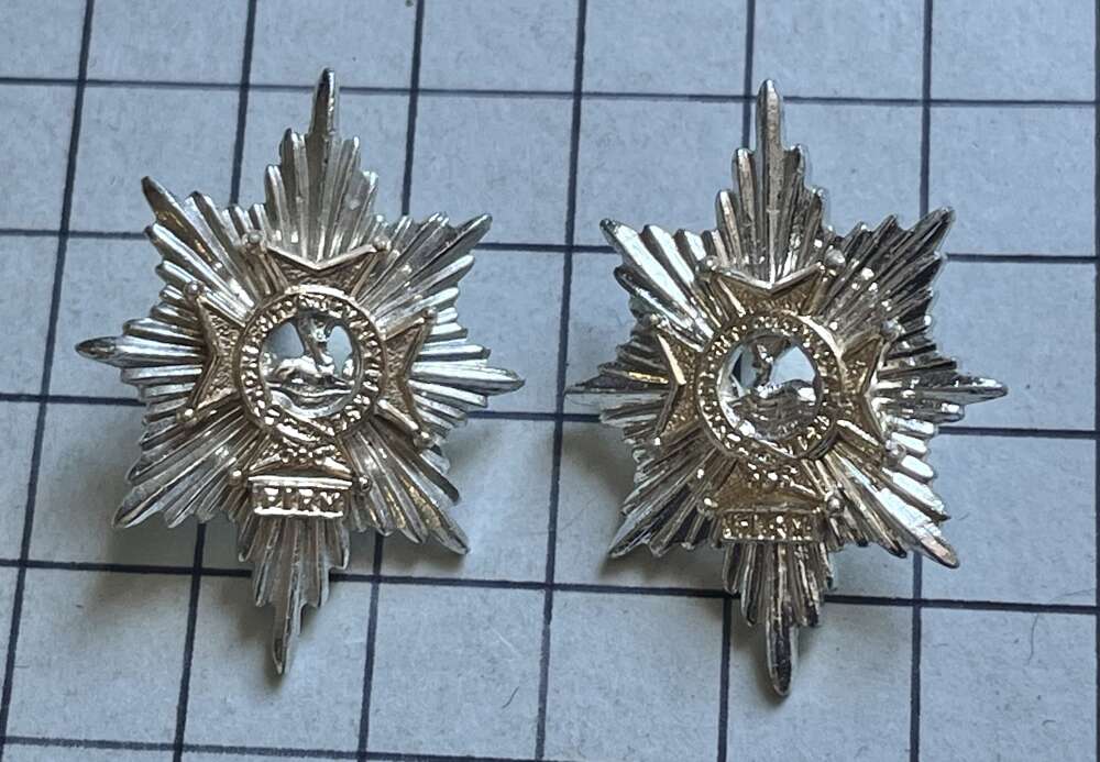 c1970-2007 Worcestershire and Sherwood Foresters Regiment Anodised Aluminium Collar Badges