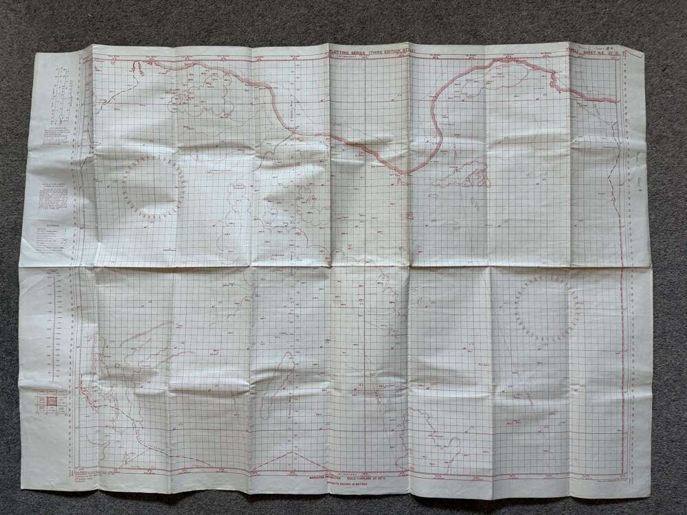 WWII 1943 British War Office Tripoli Libya Plotting Map &ndash; Tobruk &ndash; GSGS 4080