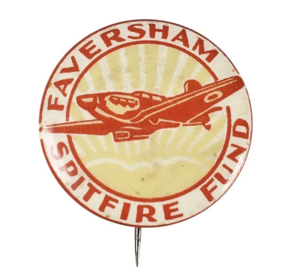 World War Two Faversham Spitfire Fund Metal Button Badge