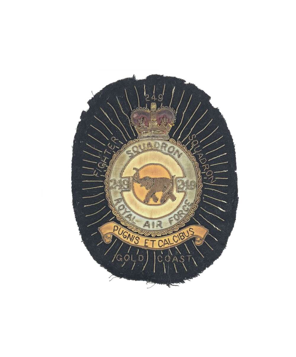 RAF 249 Squadron Bullion Blazer Badge.