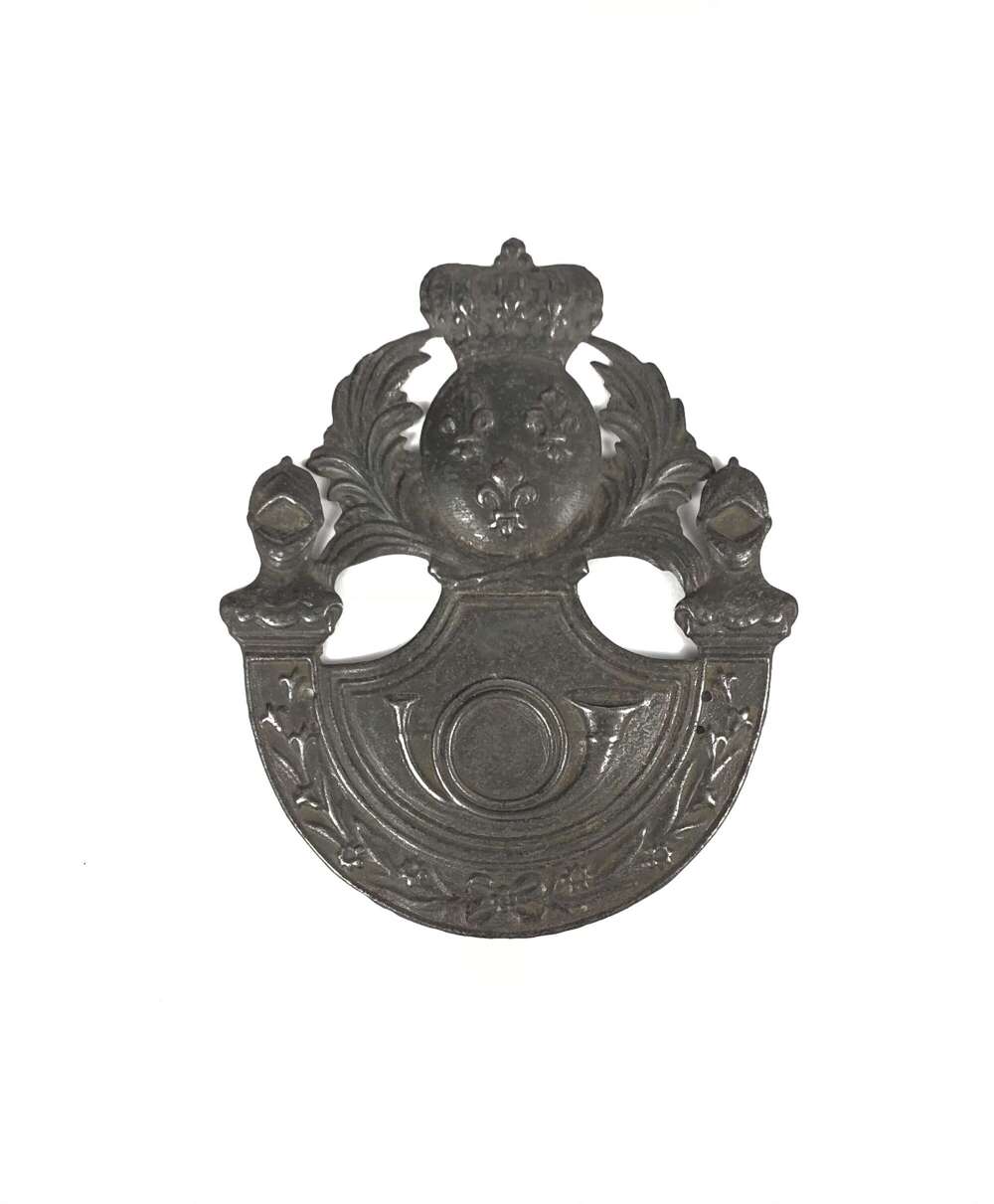 French 19th century Army Chasseurs shako plate badge.&nbsp;