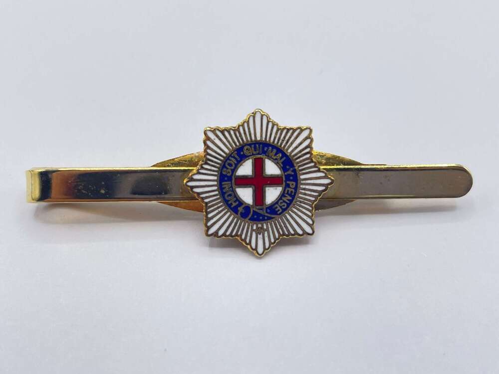 Post WW2 British Army Gold Tone & Enamel Coldstream Guards Tie Clip