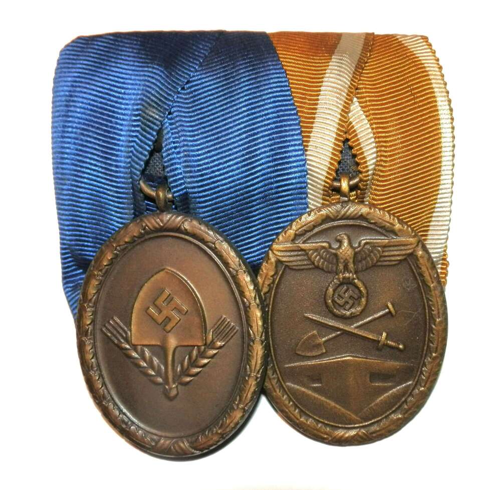 PAIR. RAD 4 Year Loyal Service & German West Wall Medal.