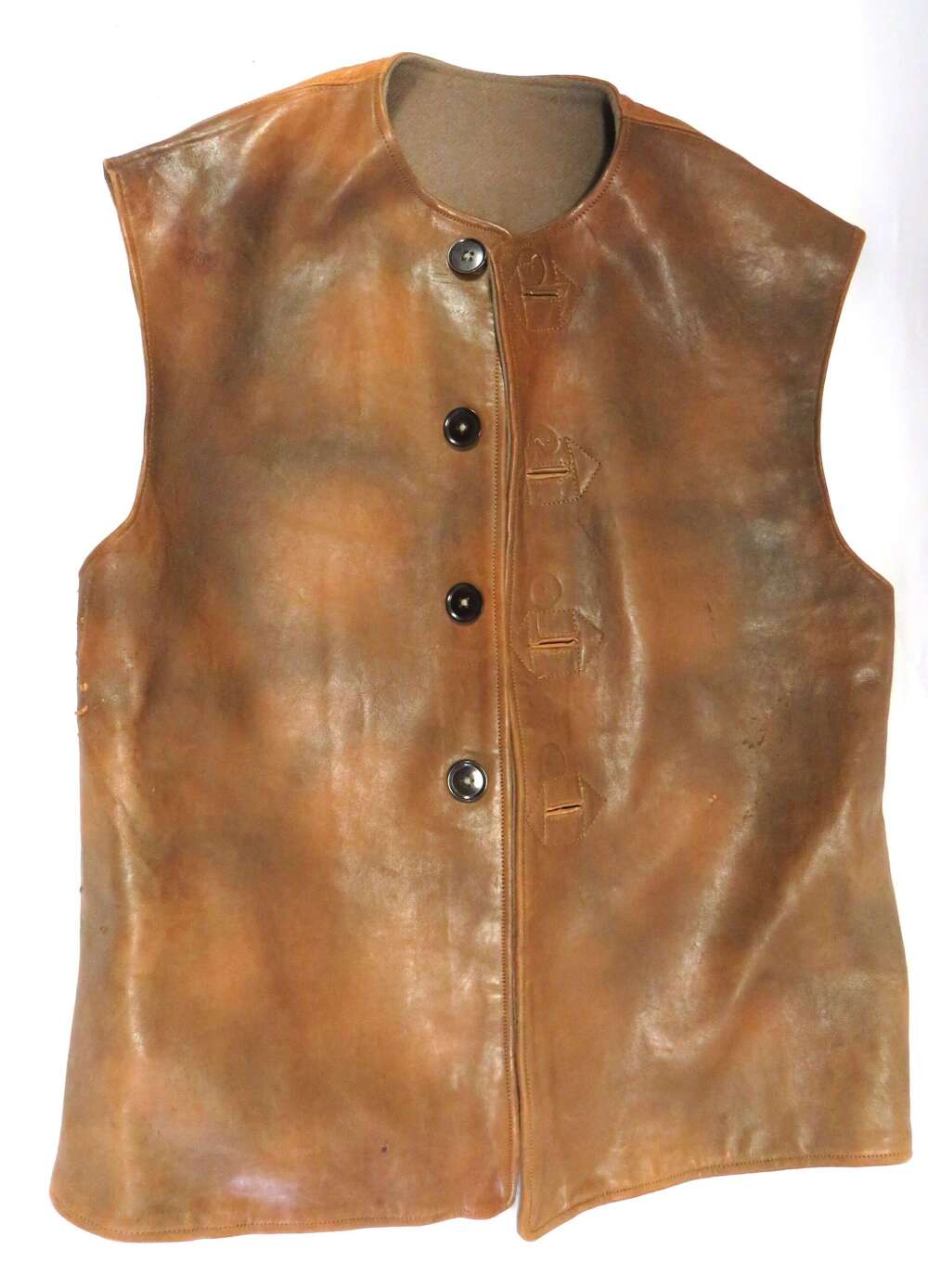 WW2 Dated 1941 British Issue Camouflage Pattern Leather Jerkin